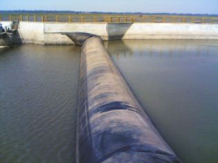 Rubber Dam 30 m x 3 m (air inflated) at Cabangbungin, Bekasi, West Java