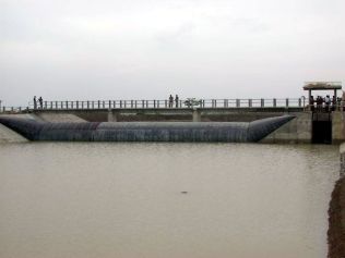 Rubber Dam 25 m x 3 m (water inflated) at Winong, Indramayu, West Java